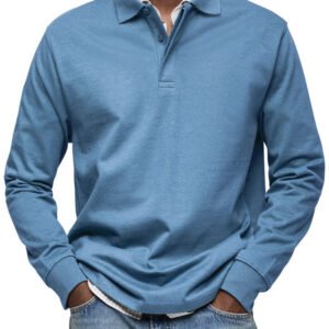 Men’s Long-Sleeve Cotton Polo Shirt